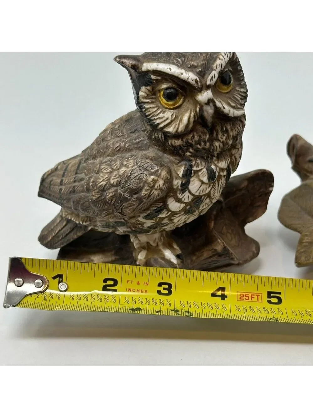 Homco Barn Owl Figurines Set 70s MCM Ceramic Brown Woodland Decor 1114 Vintage 2